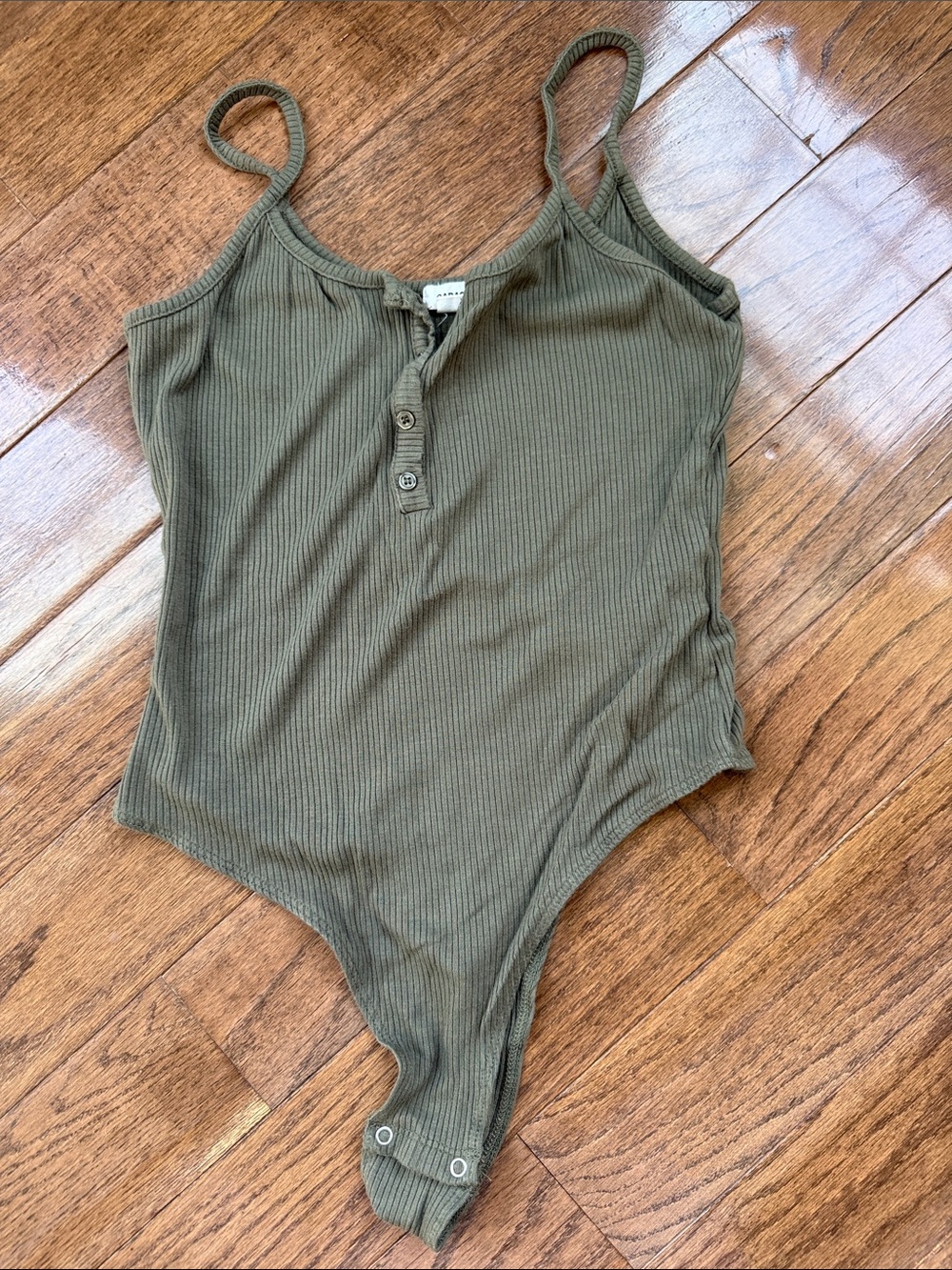 Garage khaki one piece bodysuit